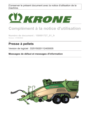Krone Messages - Parameter Mode d'emploi | Fixfr