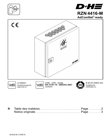 D+H RZN 4416-M Smoke vent control panel Mode d'emploi | Fixfr