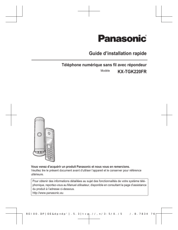 Panasonic KXTGK220FR Mode d'emploi | Fixfr