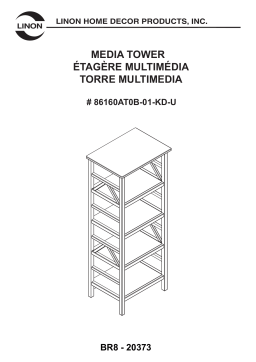 Linon Home Decor 86160ATOB-01-KD-U 54.06 in. Antique Tobacco Wood 4-shelf Etagere Bookcase with Open Back Mode d'emploi