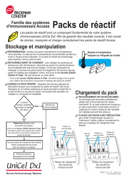 Beckman Coulter UniCel DxI Reagent Pack Handling Manuel du propriétaire