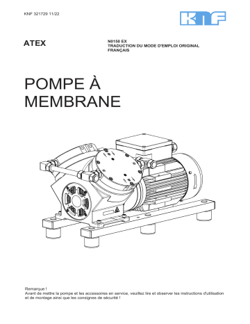 KNF N 0150 Ex Pompe à membrane pour gaz Manuel utilisateur | Fixfr