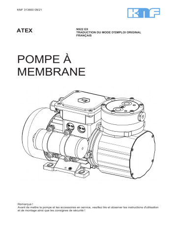 N 922 ST Ex | KNF N 922 FT Ex Pompe à membrane pour gaz Manuel utilisateur | Fixfr