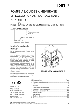 KNF NF 1.300 Ex Pompe à membrane pour liquides Manuel utilisateur