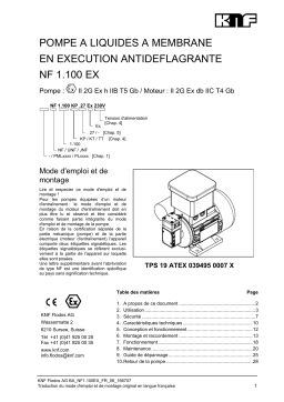 KNF NF 1.100 Ex Pompe à membrane pour liquides Manuel utilisateur