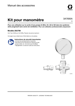 Graco 3A7695A, kit pour manomètre, manuel d’accessoires, français Manuel du propriétaire