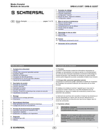 SRB-E-322ST-CC | SRB-E-212ST-CC | SRB-E-322ST | schmersal SRB-E-212ST Multi-function safety relay module Mode d'emploi | Fixfr