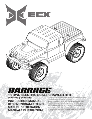 ECX ECX01009 1/12 Barrage 4WD 1.9 Scaler Brushed RTR, Tan Manuel du propriétaire | Fixfr