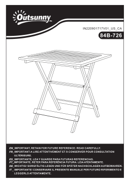 Outsunny 84B-726GY Foldable Dining Table Mode d'emploi