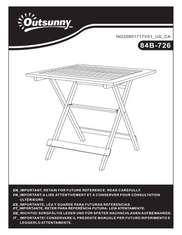 Outsunny 84B-726GY Foldable Dining Table Mode d'emploi | Fixfr