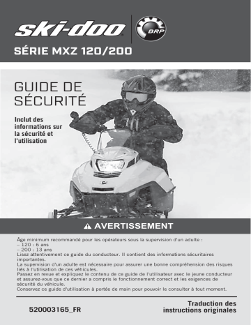 Ski-Doo MXZ 120/200 Manuel du propriétaire | Fixfr