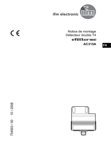 IFM AC315A AS-Interface dual sensor for pneumatic quarter-turn actuator Guide d'installation | Fixfr