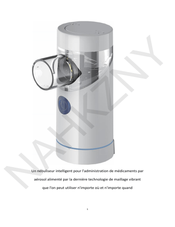 NAHKZNY Nébuliseur Inhalateur Nébulisateur Silencieux Portable Rechargeable Aérosol Alimenté par USB Efficace Manuel utilisateur | Fixfr