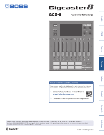 Boss Gigcaster 8 Audio Streaming Mixer Manuel du propriétaire | Fixfr