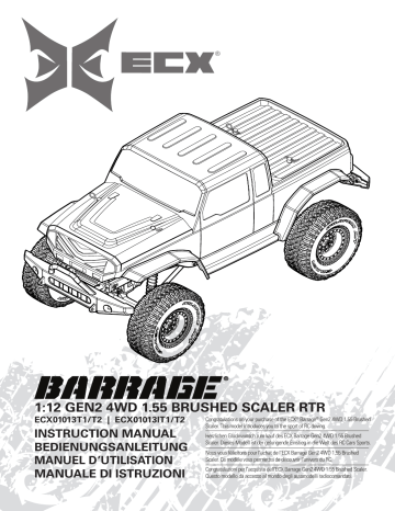 ECX ECX01013T2 1/12 Barrage Gen2 1.55 4WD Scaler Brushed RTR: Yellow Manuel du propriétaire | Fixfr