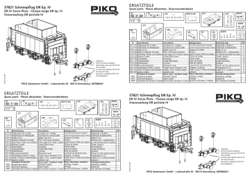 PIKO 37821 G-DR IV Tender Snow Plow Manuel utilisateur | Fixfr