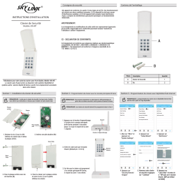 SkyLink KN-MT Security Keypad Manuel utilisateur