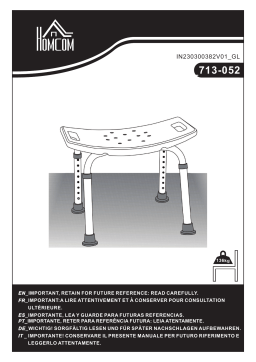 HOMCOM 713-052 Adjustable Aluminum Bath Stool Spa Shower Chair Non-Slip Mode d'emploi