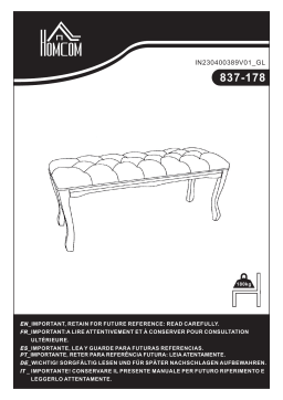 HOMCOM 837-178CG 43" Upholstered Entryway Bench Mode d'emploi