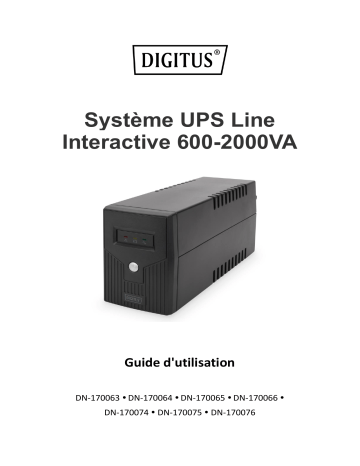 Digitus DN-170074 Line-Interactive UPS, 1000 VA/600 W Guide de démarrage rapide | Fixfr