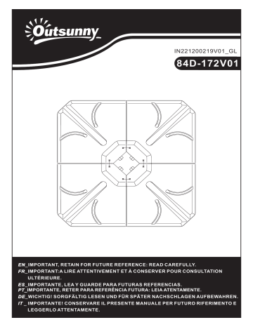 Outsunny 84D-172V01BK 4 Pieces Patio Umbrella Base Mode d'emploi | Fixfr