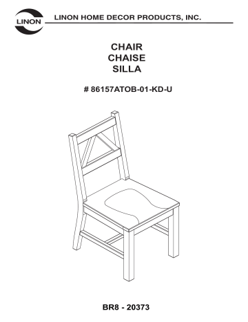 Linon Home Decor 86157ATOB-01-KD-U Titian Antique Tobacco Triangular Back Wood Chair Mode d'emploi | Fixfr