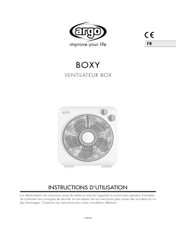 Argo BOXY FAN Manuel utilisateur | Fixfr