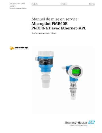 Endres+Hauser BA Micropilot FMR60B PROFINET Mode d'emploi | Fixfr