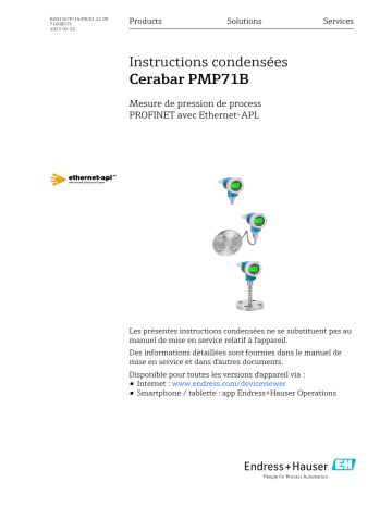 Endres+Hauser Cerabar PMP71B Manuel utilisateur | Fixfr