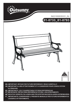 Outsunny 01-0793 50" Outdoor Garden Bench Mode d'emploi