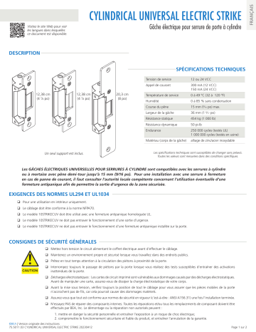 BEA ELECTRIC STRIKES Mode d'emploi | Fixfr