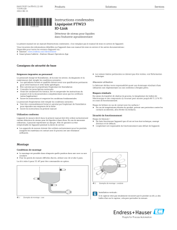 Endres+Hauser KA Liquipoint FTW23 IO-Link Manuel utilisateur | Fixfr