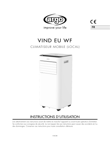 Argo VIND PORTABLE AIR CONDITIONER Manuel utilisateur | Fixfr