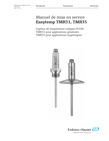 Endres+Hauser Easytemp TMR31, TMR35 Mode d'emploi | Fixfr