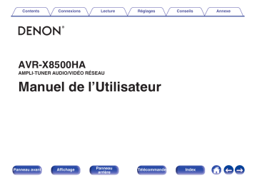 Denon AVR-X8500HA AMPLI-TUNER AUDIO/VIDÉO RÉSEAU Manuel du propriétaire | Fixfr