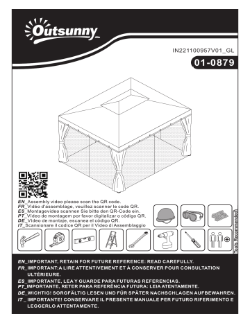 Outsunny 01-0879 10' x 13' Patio Gazebo Mode d'emploi | Fixfr