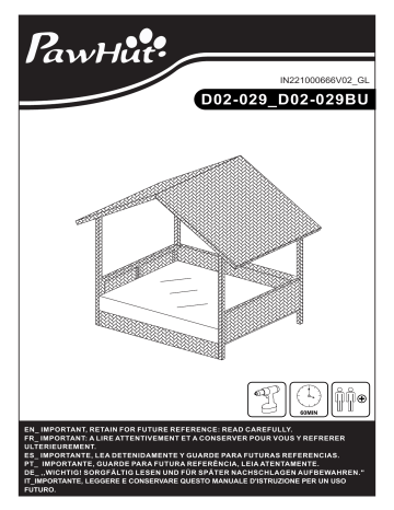 D02-029GY | PawHut D02-029 Wicker Dog House Elevated Raised Rattan Bed Mode d'emploi | Fixfr