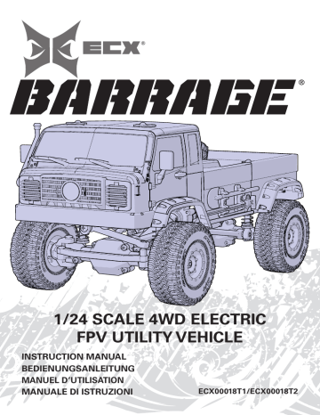 ECX ECX00018T1 1/24 Barrage UV 4WD Scaler Crawler RTR FPV, Green Manuel du propriétaire | Fixfr