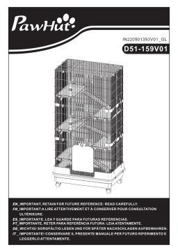 PawHut D51-159V01 6-tier Platform Rolling Small Animal Rabbit Cage Mode d'emploi