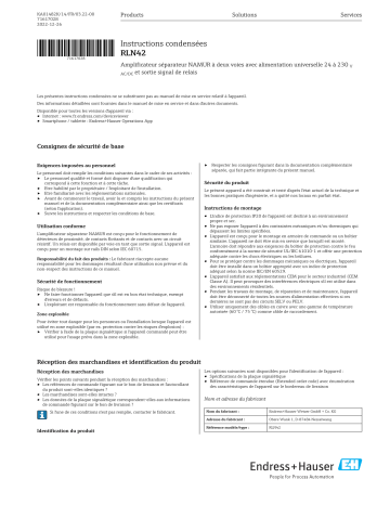 Endres+Hauser KA RLN42 Manuel utilisateur | Fixfr