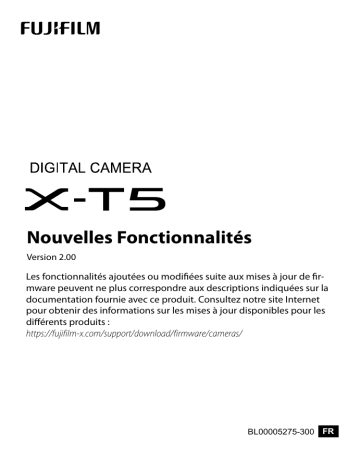 Fujifilm X-T5 Camera Manuel utilisateur | Fixfr