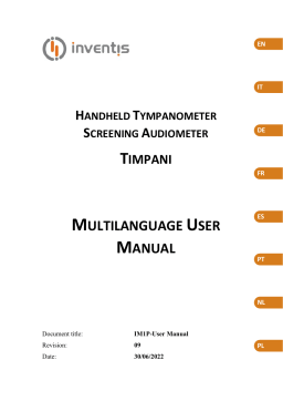 Gima 53560 TIMPANI HANDHELD TYMPANOMETER Manuel du propriétaire