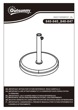 Outsunny 840-047 20" 55 lbs Round Cement Umbrella Base Stand Market Parasol Holder Mode d'emploi