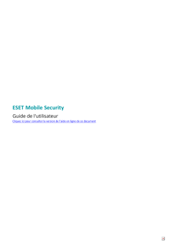 ESET Mobile Security for Android 7 Google Play Manuel du propriétaire