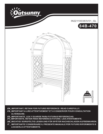 Outsunny 84B-470 Wood Garden Arch Mode d'emploi | Fixfr