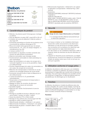 theRonda S360 KNX AP WH | theRonda S360 KNX AP GR | theRonda S360 KNX AP BK | theRonda S360 KNX FLAT DE WH | theRonda S360 KNX FLAT DE GR | THEBEN theRonda S360 KNX UP WH Mode d'emploi | Fixfr