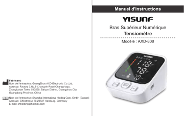 Yisunf Tensiomètre automatique au bras Manuel utilisateur | Fixfr
