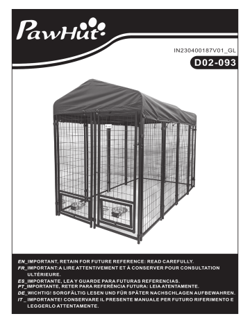 PawHut D02-093GN Outdoor Dog Kennel Mode d'emploi | Fixfr