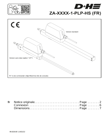 D+H ZA-XXX-1-PLP Rack and pinion drive ZA-PLP Mode d'emploi | Fixfr