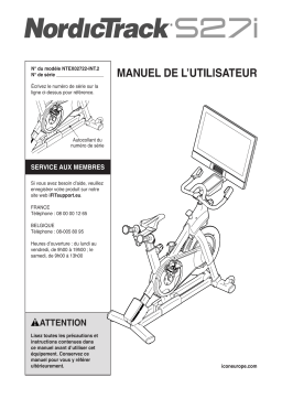 NordicTrack NTEX02722-INT COMMERCIAL S27I STUDIO CYCLE Exercise Bike Manuel utilisateur